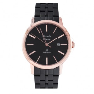 Alexandre Christie AC 1036 Rosegold Black Man Steel MDBBRBA